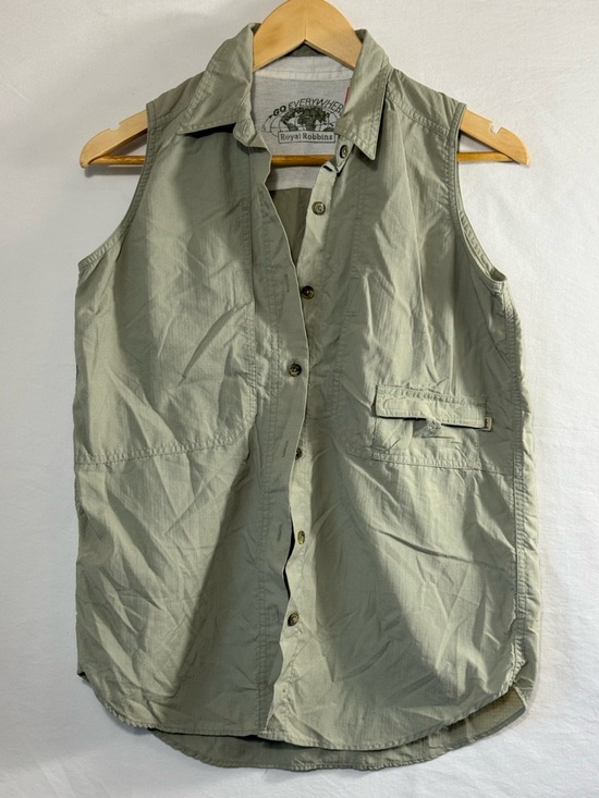 Royal Robbins Tops - Royal Robbins Go Everywhere Women's Sleeveless Utility Shirt - Light Sage Green